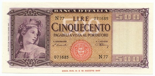 500 lire italia ornata - 500,
