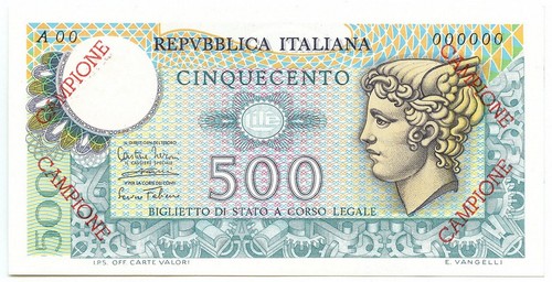 500 lire campione biglietto - 500, di