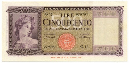 500 lire italia - italia, ornata