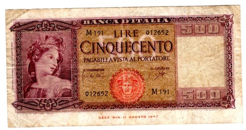 Italy italia billet 500 - italia,