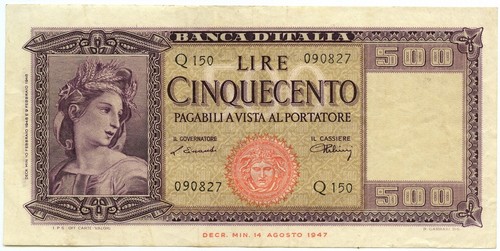 500 lire italia ornata - 500, di