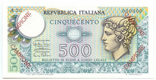 500 lire campione - 500, biglietto