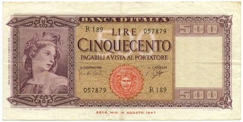 500 lire italia ornata - ornata, di