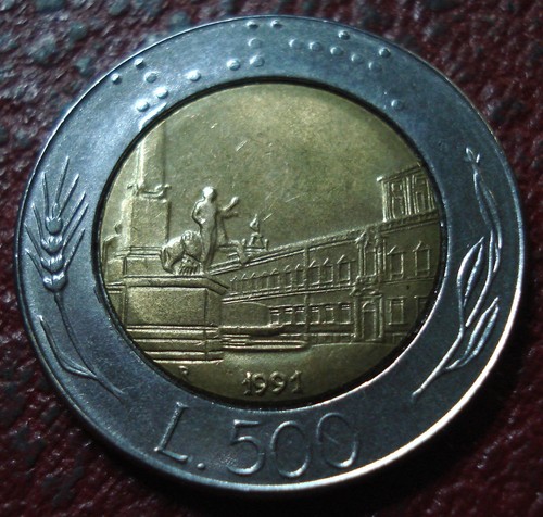 1991 italy 500 lire - 1991-r, in